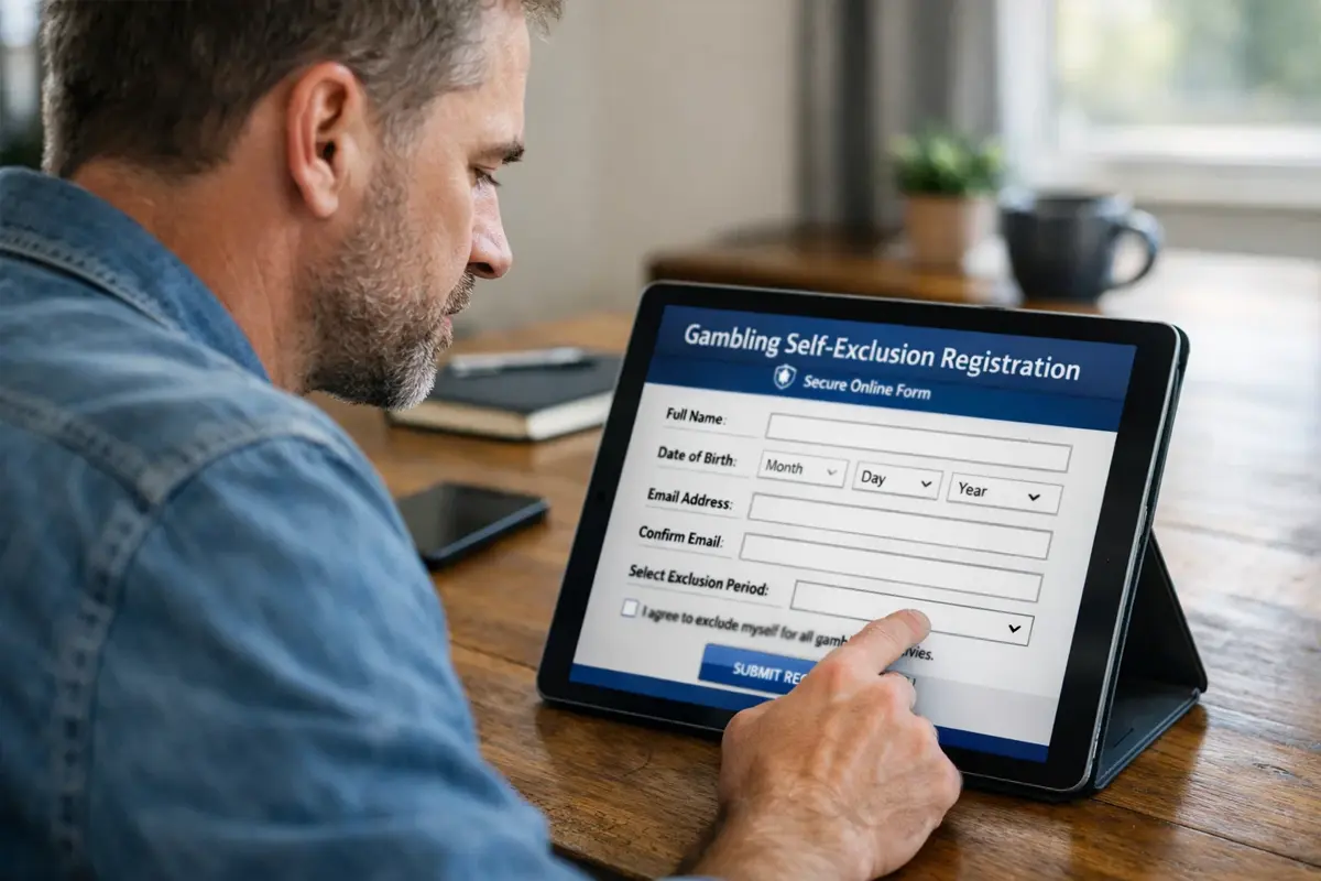 Digitaal registratieproces voor zelfuitsluiting van gokken