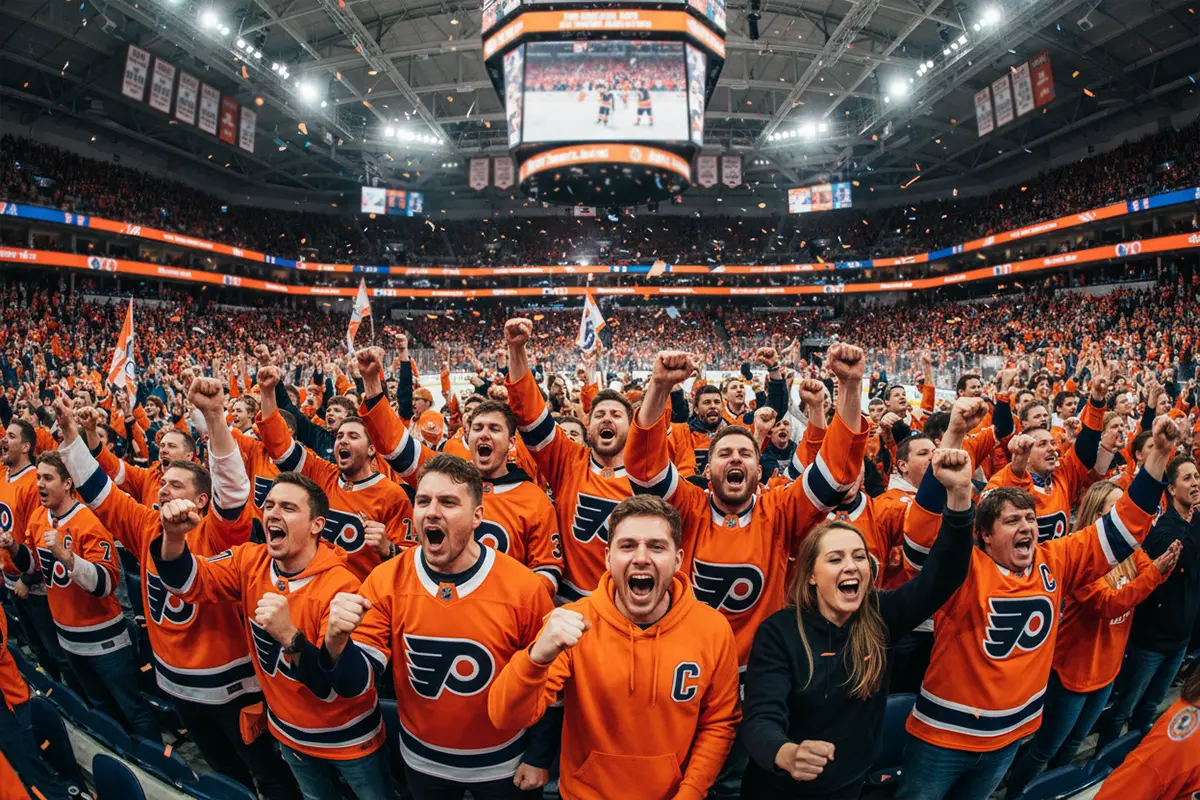 Enthousiaste hockeysupporters moedigen hun team aan