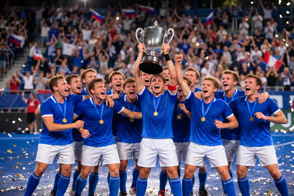 Hockeyers tillen de Europese beker omhoog na het winnen van het toernooi