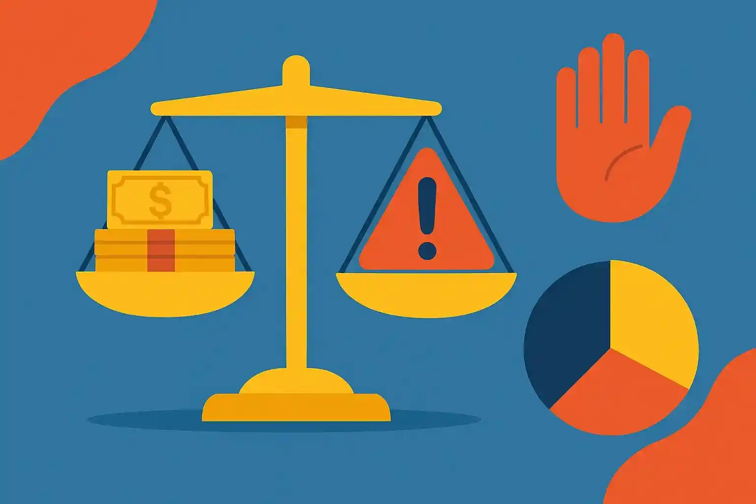 Infographic over verantwoord gokken met balans symbool, waarschuwingsteken en budget limiet visualisatie